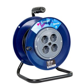 Удлинитель на катушке 4х50м 6А 1.3кВт ПВС 2х0.75 КОСМОС YKKsm50m-4g(6A)