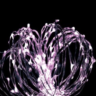 Гирлянда светодиодная "Розовые нити" 10м 100LED в виде капель 220В с трансформатором КОСМОС KOCNL-EL150_pink
