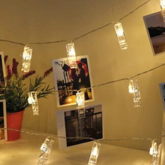 Гирлянда светодиодная со светодиодами-прищепками для фотографий 20LED тепл. бел. элементы питания 2хAA (не в компл.) ...