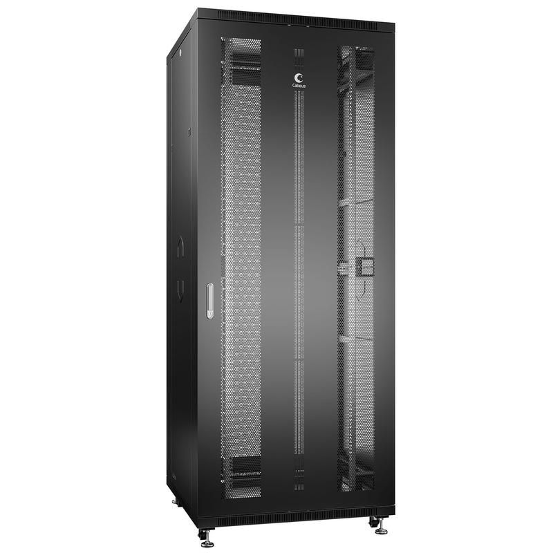Шкаф телекоммуникационный ND-05C-42U80/100-BK 19дюйм 42U 800х1000х2055 передн. и задн. перфорир. двери ручка с замком...