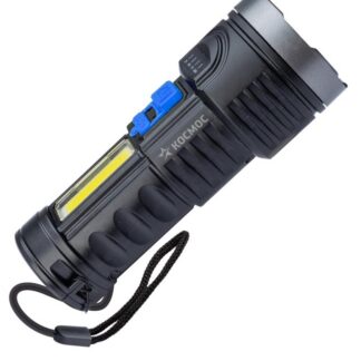 Фонарь аккумуляторный ручной LED 3Вт + COB 3Вт аккум. Li-ion 18650 1.2А.ч индикатор USB-шнур ABS-пластик КОСМОС KOS11...