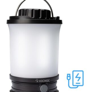 Фонарь аккумуляторный кемпинговый LED 10Вт съемн. аккум. Li-ion18650 2х2.2А.ч Power-bank USB-шнур КОСМОС KOS604Lit