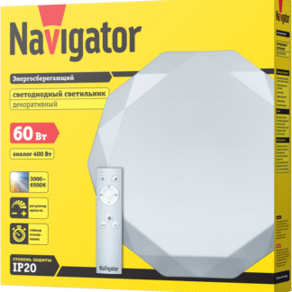Светильник светодиодный 61 661 NBL-RC01-60-MK-IP20-LED 60Вт IP20 4000лм с пультом ДУ алмаз Navigator 61661