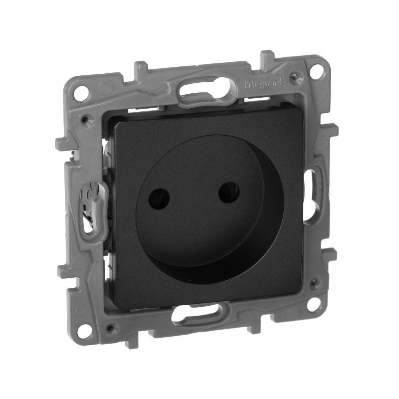 Розетка 1-м СП Etika 16А IP31 250В 2P без заземл. защ. шторки немецк. стандарт винтов. клеммы механизм антрацит IEK 6...