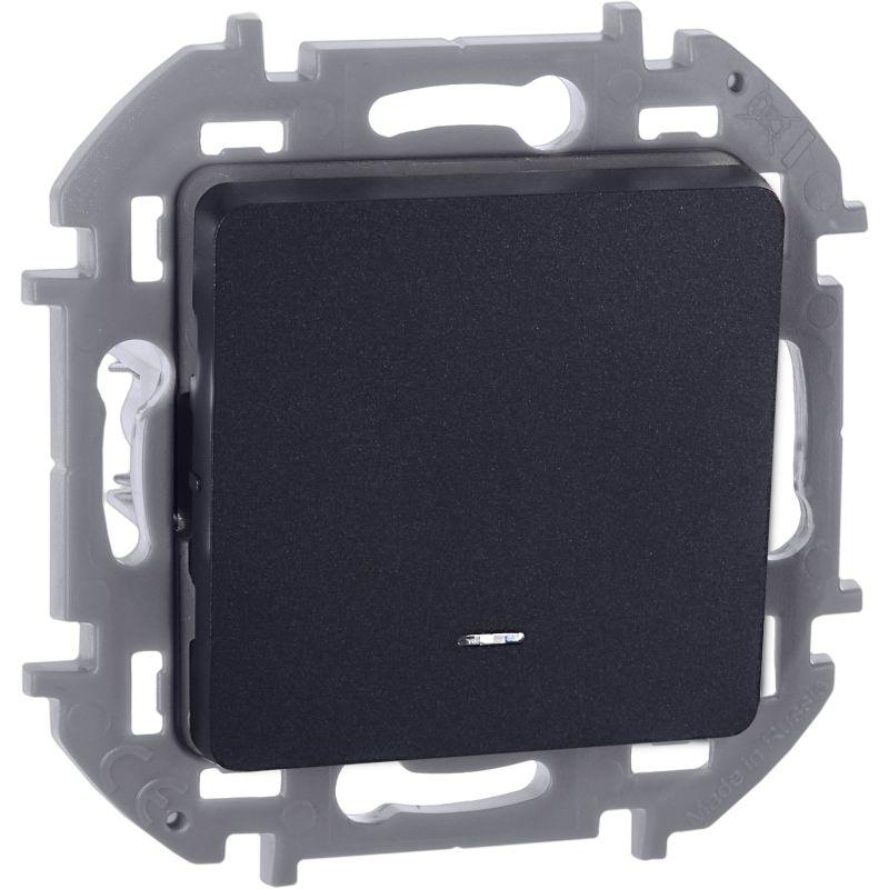 Выключатель 1-кл. Inspiria 10А IP20 250В 10AX с подсветкой/индикацией механизм антрацит IEK 673613