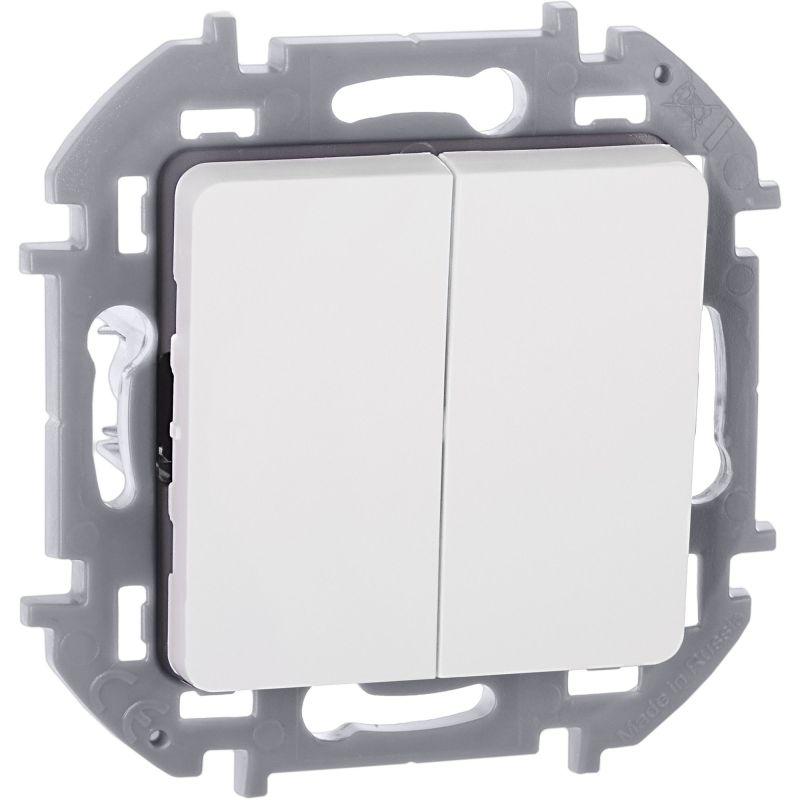 Выключатель 2-кл. Inspiria 10А IP20 250В 10AX механизм бел. IEK 673620