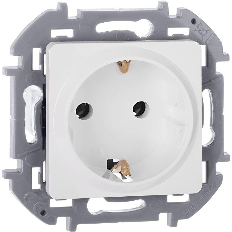 Розетка 1-м СП Inspiria 16А IP20 250В 2P+E немецк. стандарт механизм бел. IEK 673720
