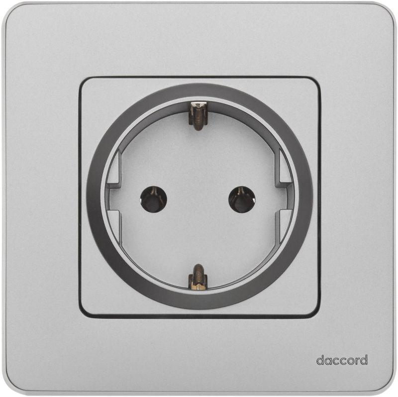 Розетка 1-м СП Inspiria 16А IP20 250В 2P+E немецк. стандарт механизм алюм. IEK 673722