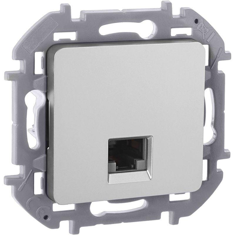 Розетка компьютерная Inspiria RJ45 кат.6 UTP механизм алюм. IEK 673832