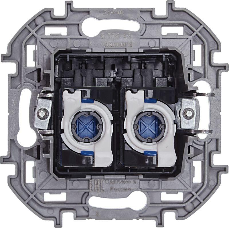 Розетка компьютерная 2-м Inspiria RJ45 кат.6 UTP механизм антрацит IEK 673843