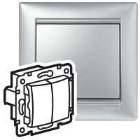 Переключатель проходной 2-кл. СП Valena 10А IP31 механизм алюм. (DIY-упак.) IEK 694339