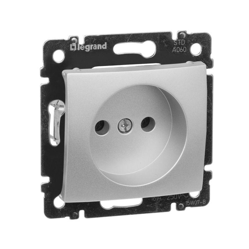 Розетка 1-м СП Valena 16А IP21 2P без заземл. механизм алюм. (DIY-упак.) IEK 694341
