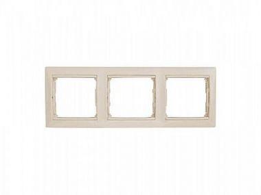 Рамка 3-м Valena горизонт. сл. кость/зол. штрих (DIY-упак.) IEK 695648