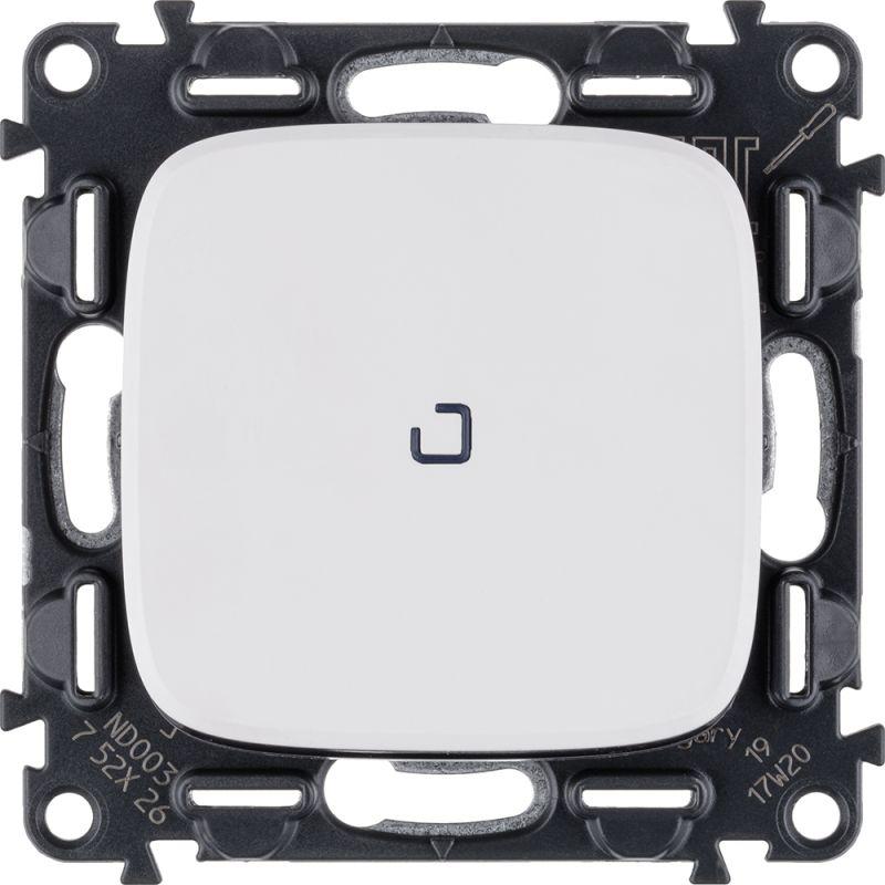 Переключатель 1-кл. СП Valena Allure 10А IP20 250В 10AX с подсветкой с лицев. панелью безвинтов. зажимы механизм бел....
