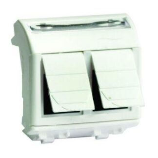 Розетка компьютерная 2-м СП 2мод. Brava RJ45 кат.6A бел. DKC 76653B