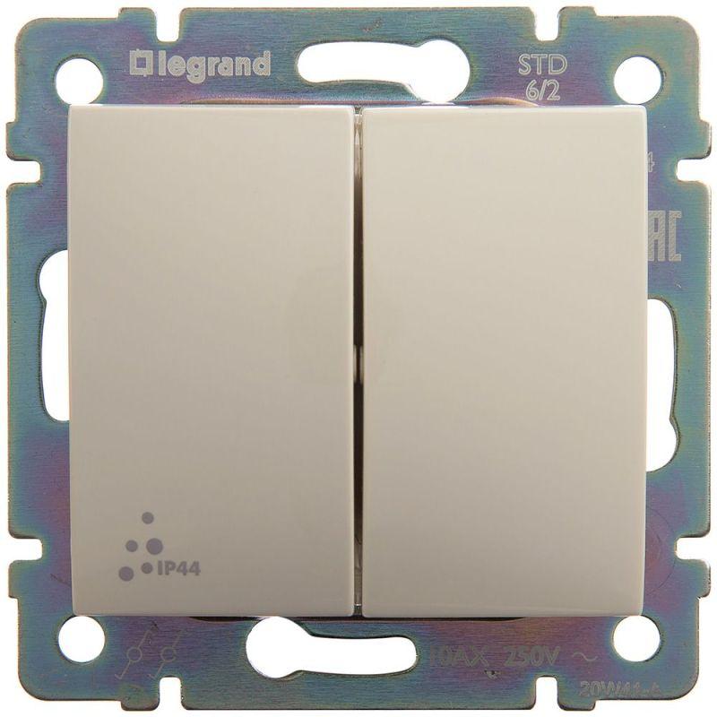 Переключатель проходной 2-кл. СП Valena 10А IP44 250В механизм сл. кость IEK 774198