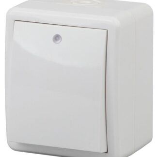 Выключатель 1-кл. ОП Эра Эксперт 10А IP54 11-1402-01 250В 10AX с подсветкой бел. Эра Б0020671