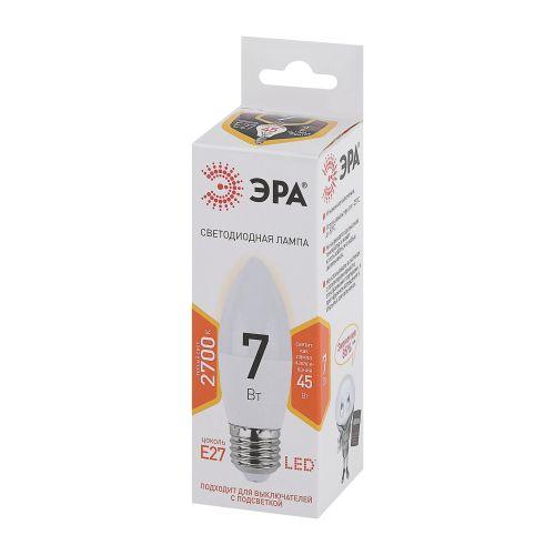 Лампа светодиодная B35-7w-827-E27 свеча 560лм ЭРА Б0028479