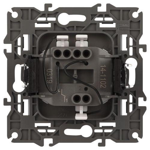 Выключатель 1-кл. СП Elegance 14-1102-01 10А IP20 250В 10AX с подсветкой механизм бел. Эра Б0034215