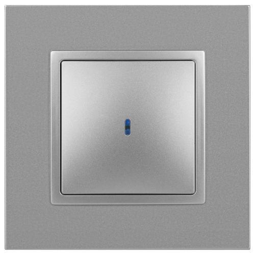 Выключатель 1-кл. СП Elegance 14-1102-03 10А IP20 250В 10AX с подсветкой механизм алюм. Эра Б0034217