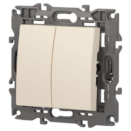 Выключатель 2-кл. СП Elegance 14-1104-02 10А IP20 250В 10AX механизм сл. кость Эра Б0034231