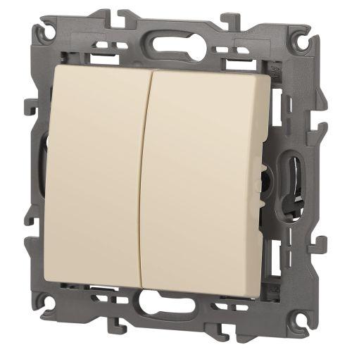 Переключатель 2-кл. СП Elegance 14-1106-02 10А IP20 250В 10AX механизм сл. кость Эра Б0034244