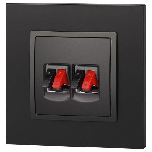 Розетка аудио 2мод. 14-3112-05 Elegance антрацит ЭРА Б0034330