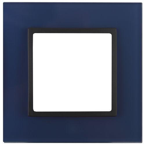 Рамка 1-м 14-5101-29 стекло Elegance синий+антрацит ЭРА Б0034483