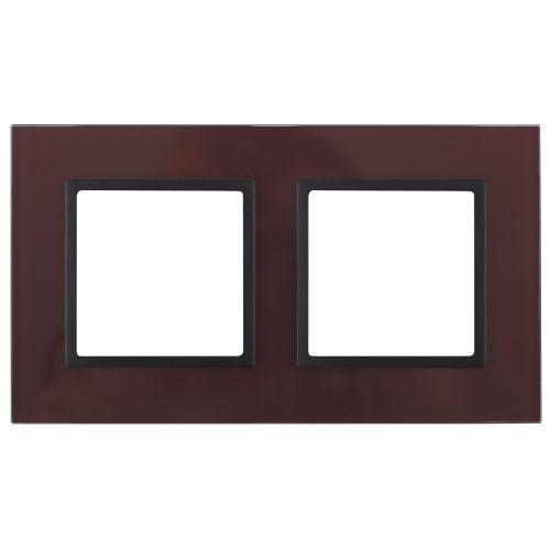 Рамка 2-м 14-5102-25 стекло Elegance бордо+антрацит ЭРА Б0034497