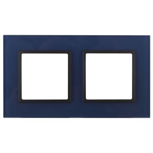 Рамка 2-м 14-5102-29 стекло Elegance синий+антрацит ЭРА Б0034501