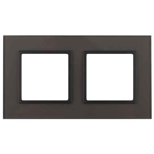 Рамка 2-м 14-5102-32 стекло Elegance сер.+антрацит ЭРА Б0034504