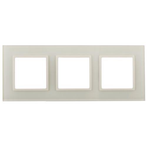 Рамка 3-м 14-5103-02 стекло Elegance сл. кость+сл. кость ЭРА Б0034507
