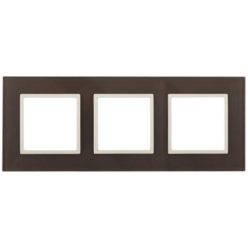 Рамка 3-м 14-5103-31 стекло Elegance мокко+сл. кость ЭРА Б0034521