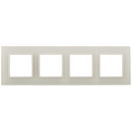 Рамка 4-м 14-5104-02 стекло Elegance сл. кость+сл. кость ЭРА Б0034525