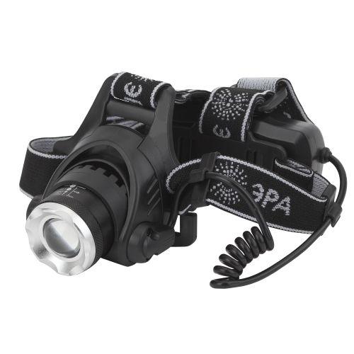 Фонарь аккумуляторный налобный GA-805 CREE 5Вт регулир. фокус литиевый аккум. 2.5А.ч алюм. USB пластик. (кор.) Эра Б0...