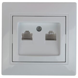 Розетка компьютерная 2-м СП Plano 1-304-01 RJ45 бел. Intro Б0043241