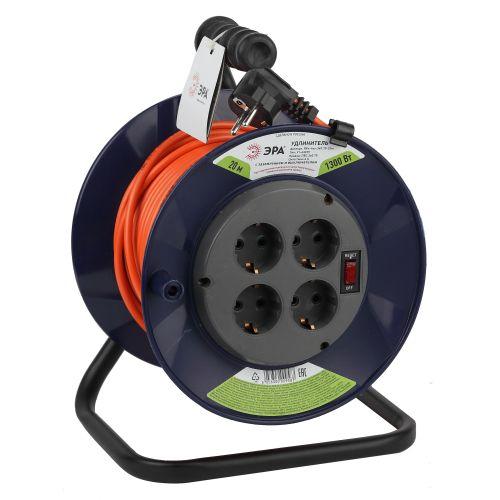 Удлинитель на пластик. катушке 4х20м с заземл. 6А IP20 RPx-4es-3х0.75-20m ПВС 3х0.75 Эра Б0046845