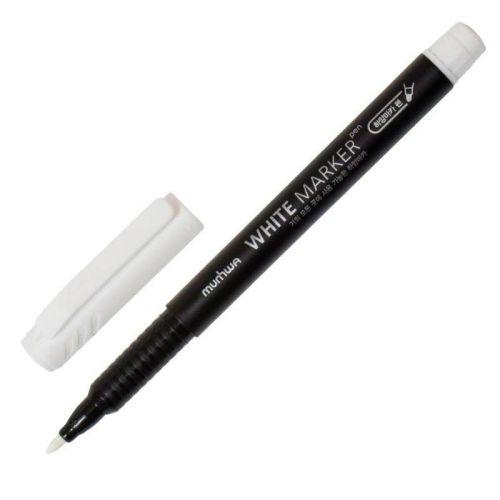 Маркер перманентный пулевидный 1.0мм бел. MunHwa Б0048238