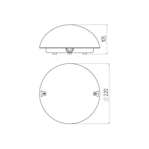 Светильник "Сириус" НБП 06-60-102 max 60Вт E27 IP54 D220 круг с фото-шумовым датчиком акуст. бел. ЭРА Б0048412