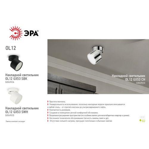 Светильник накладной под GX53 алюм. черн. OL12 GX53 SBK ЭРА Б0049034