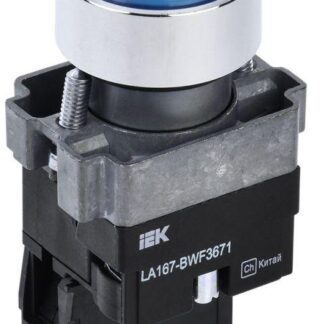 Кнопка LA167-BWF3671 d22мм RC 1НО с подсветкой син. KARAT IEK BBT20-BWF3671-1-12-67-K07