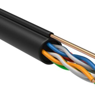 Кабель витая пара F/UTP кат.5E 4х2х24AWG solid CU LDPE Outdoor трос черн. (м) GENERICA BC3-C5E04-359-305-G