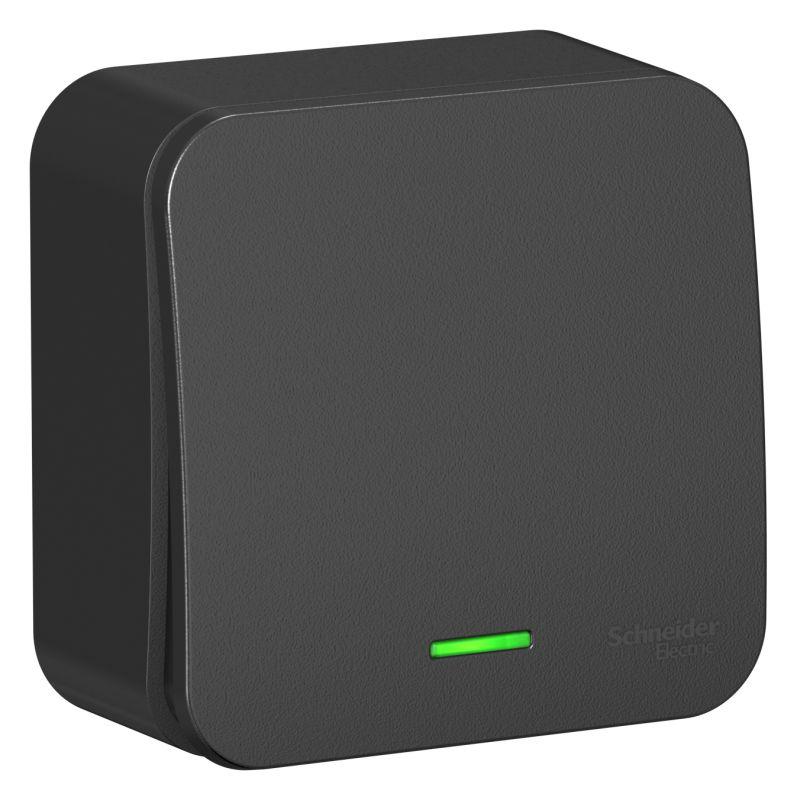 Выключатель 1-кл. ОП Blanca 10А IP20 (сх. 1) 250В с подсветкой антрацит SE BLNVA101106