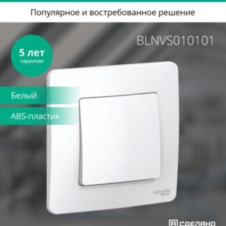Выключатель 1-кл. СП Blanca 10А IP20 (сх. 1) 250В бел. SE BLNVS010101