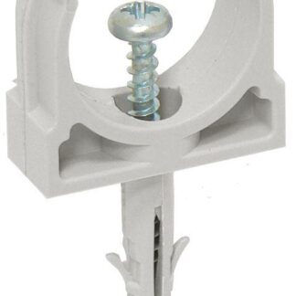 Держатель для труб (клипса) CT20 с защелкой и дюбелем IEK CTA10D-CT20-K41-100