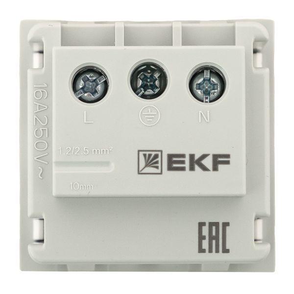Розетка 1-м 2мод. C-Line РКС-20-30-П 45х45 с заземл. бел. EKF E2MR16-028-10