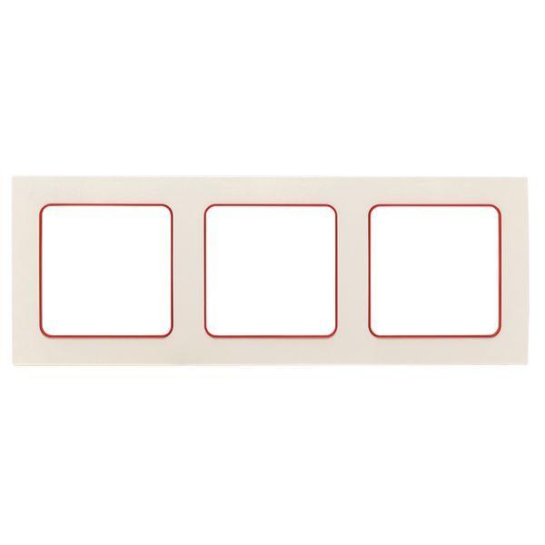 Рамка 3-м Стокгольм бел. с линией цвета красн. PROxima EKF EAM-G-304-10