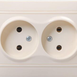 Розетка 2-м СП Кварта РС12-2-Км 10А без защ. шторки без заземл. керам. крем. IEK ERK20-K33-10-K