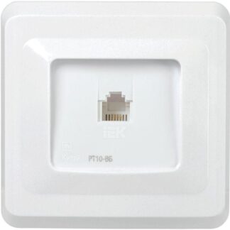 Розетка телефонная 1-м СП Вега РТ10-ВБ RJ11 бел. IEK ETV10-K01-DM