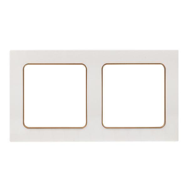 Рамка 2-м Стокгольм бел. с линией цвета шампань PROxima EKF EYM-G-303-10